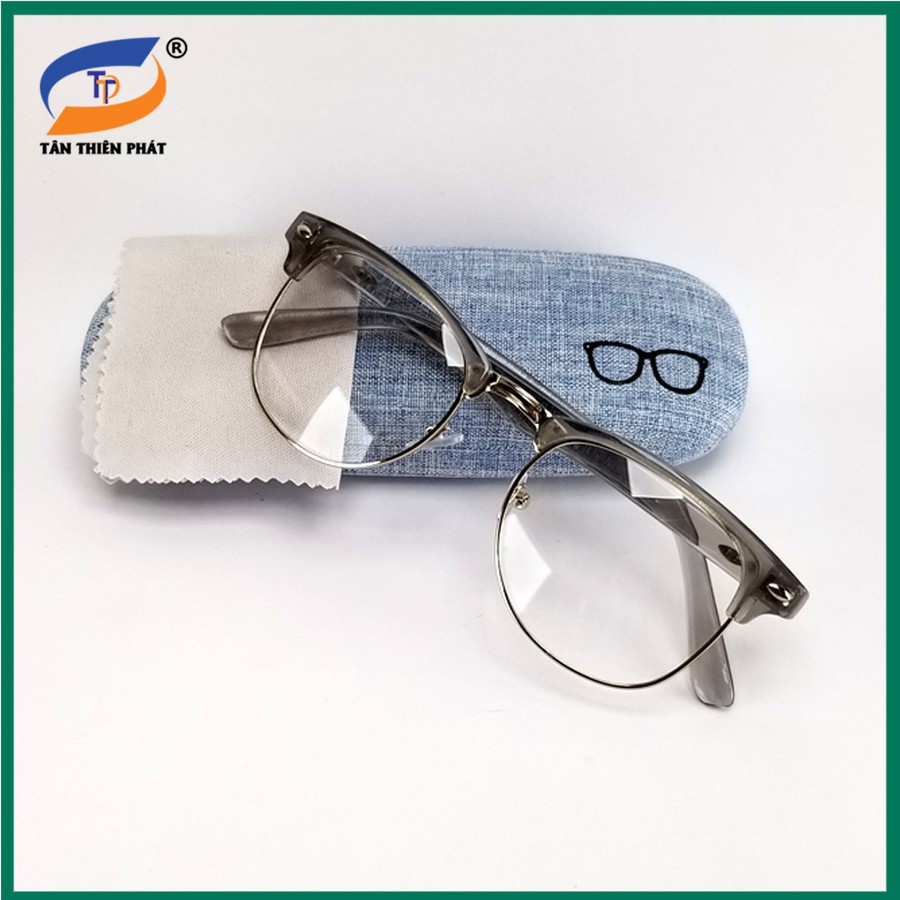 Gọng kính cận nam nữ 3106 màu đen và xám, tròng giả cận tròng 0 độ trong suốt chống ánh sáng xanh. Form ôm mặt