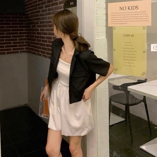 Váy quây + áo vest dáng ngắn hàng quảng châu