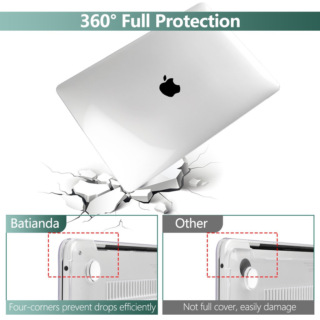 Ốp Batianda Màu Đỏ Cắt Logo Cho Macbook Pro Air A2179/A2159/A2141 11 inch 12 inch 13 inch 15 inch 2018/2019/2020