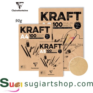 Sổ vẽ Clairefontaine giấy Kraft 100 tờ 90gsm