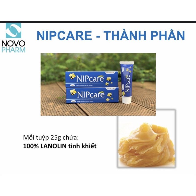 NIP CARE kem bôi nứt đầu ti, hăm tã Nipcare 100% Nanolin tinh khiết chiết xuất từ mỡ cừu Úc
