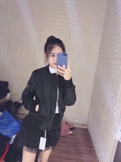 Áo phao bomber lót lông cừu