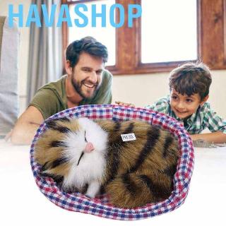 Havashop Sunflower Simulation Cute Voice Cat Ornament Animal Model Stuffed Plush Toy Collection Decor