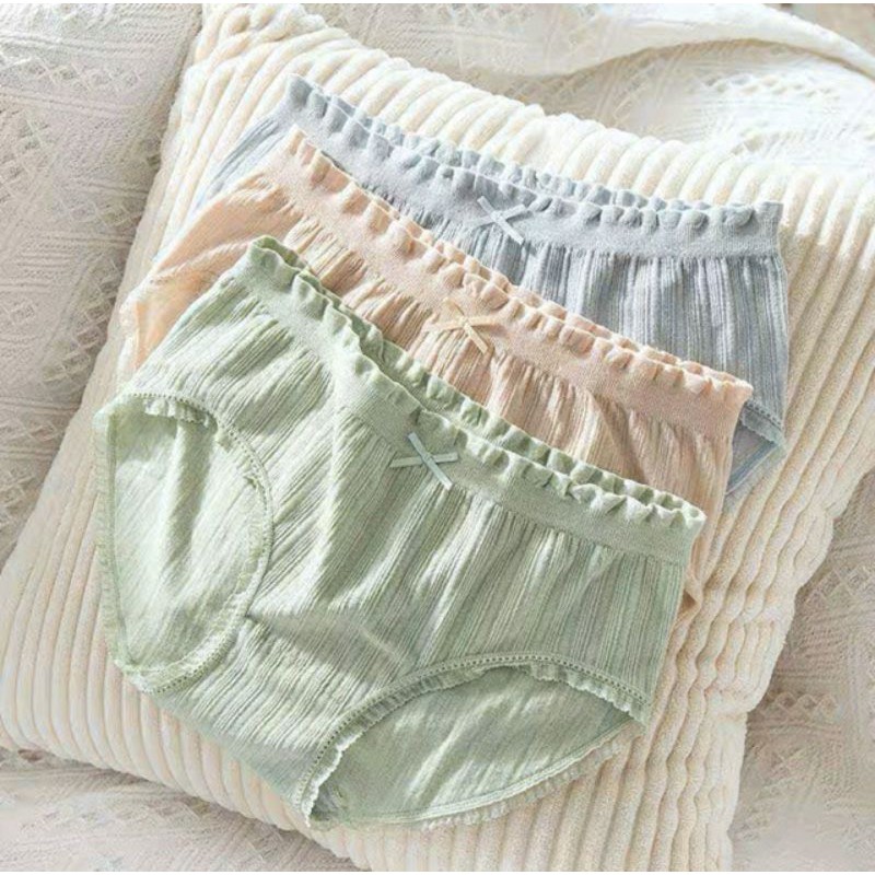 Quần lot nữ cotton dệt kim nơ loại 1 dày đẹp, quần chip nữ kháng khuẩn nâng mông. | BigBuy360 - bigbuy360.vn