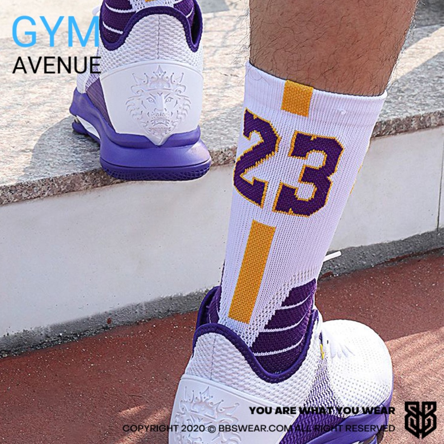 Vớ bóng rổ NBA Chuyên nghiệp Number 23 Tất Bóng Rổ Nam Nữ Cổ Trung Có Đệm BBS WEAR Chống Trượt Thoáng Khí