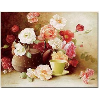 Tranh Thêu Chữ Thập (THÊU TOÀN BỘ) Hạnh Phúc Như Hoa Z009 (KHÁCH TỰ THÊU) KT:78X63CM