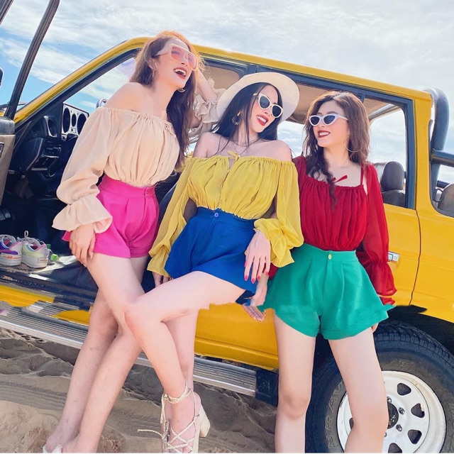 SET BODYSUIT SMI TVAI TAY BỒNG CHUN NGỰC + QUẦN SOOC | BigBuy360 - bigbuy360.vn