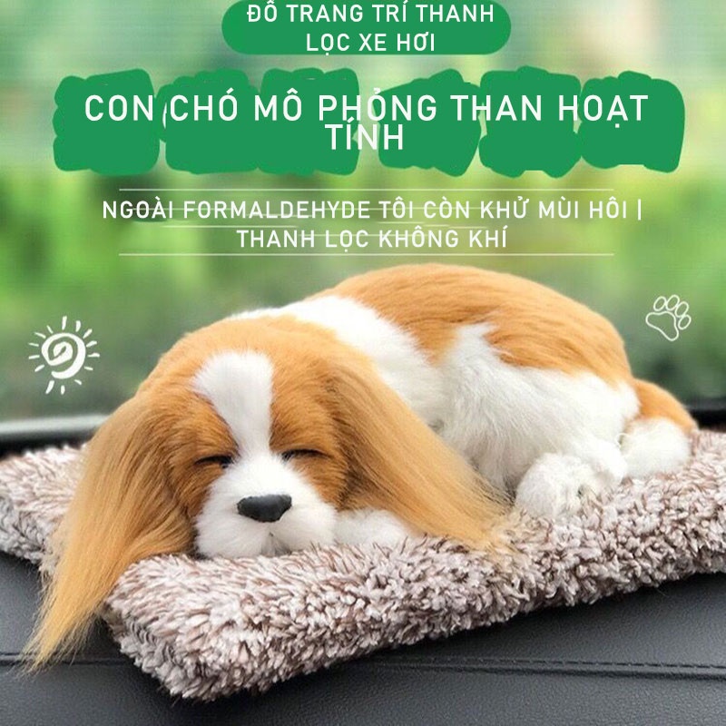 Túi Than Tre Hoạt Tính Khử Mùi Hình Chú Chó Bông Xinh Xắn Cho Xe Hơi