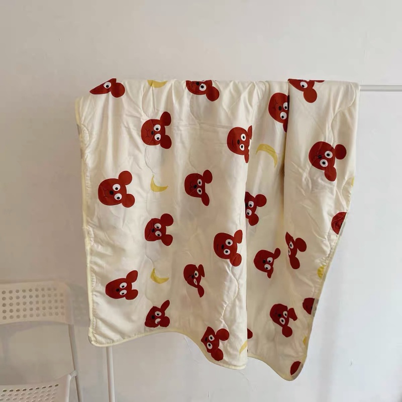 Chăn Bông Mỏng Thoáng Khí Họa Tiết Gấu Mặt Trăng Dễ Thương Dành Cho Học Sinh