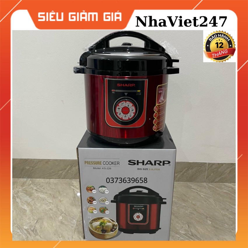 Nồi Áp Suất Điện Shapp KS-226- 6L-nồi hầm đa năng,hấp cách thuỷ,ninh xương,nấu cháo,hầm đậu đỗ,tốt,rẻ,bảo hành 12 tháng