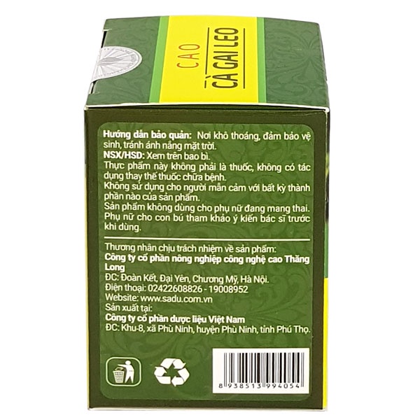 100g Cao Cà Gai Leo Sadu (Cao dẻo) -  Bảo vệ lá gan gia đình bạn (Sadu)