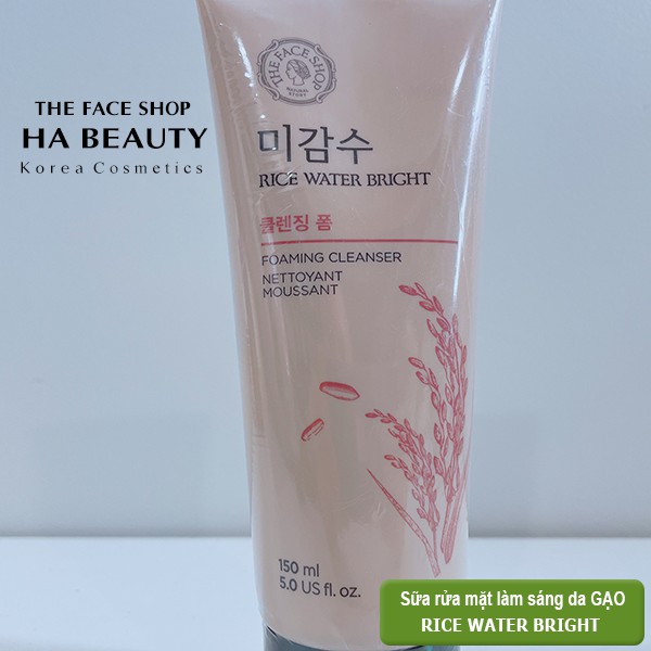 Sữa rửa mặt trắng da cấp ẩm chống lão hóa không có hạt The Face Shop Rice Water Bright Facial Foaming Cleanser 150ml | BigBuy360 - bigbuy360.vn