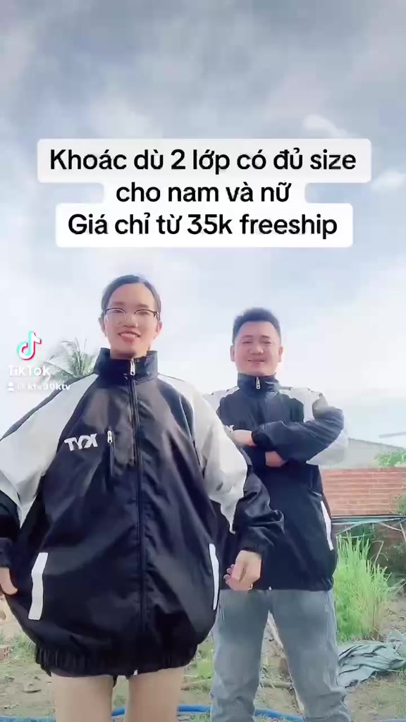 khoác dù 2 lớp KT có đủ size cho nam và nữ kèm video sản phẩm | BigBuy360 - bigbuy360.vn