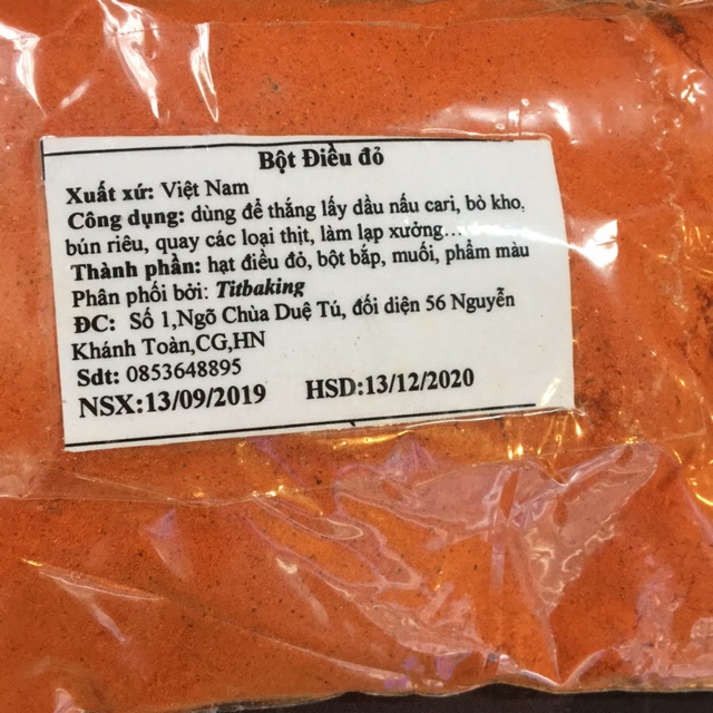 Bột điều đỏ 100gr