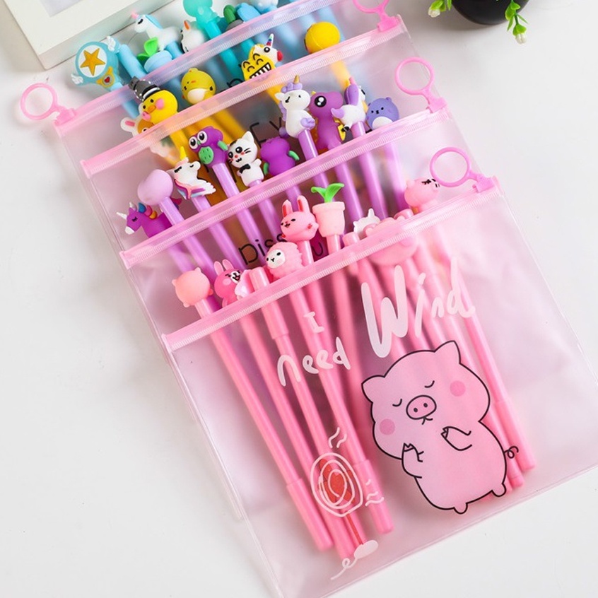 Bút bi nước cute ngẫu nhiên nhiều màu viết dễ thương anime chibi hoạt hình đồ dùng học tập xinh xắn