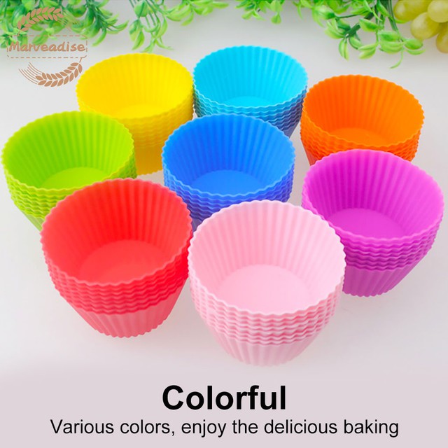 Set 10 Cốc Silicon Dùng Làm Bánh Cupcake Tiện Dụng