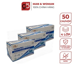  Combo 3 Hộp Khẩu Trang Y Tế Kháng Khuẩn Famapro Nam Anh Cao Cấp