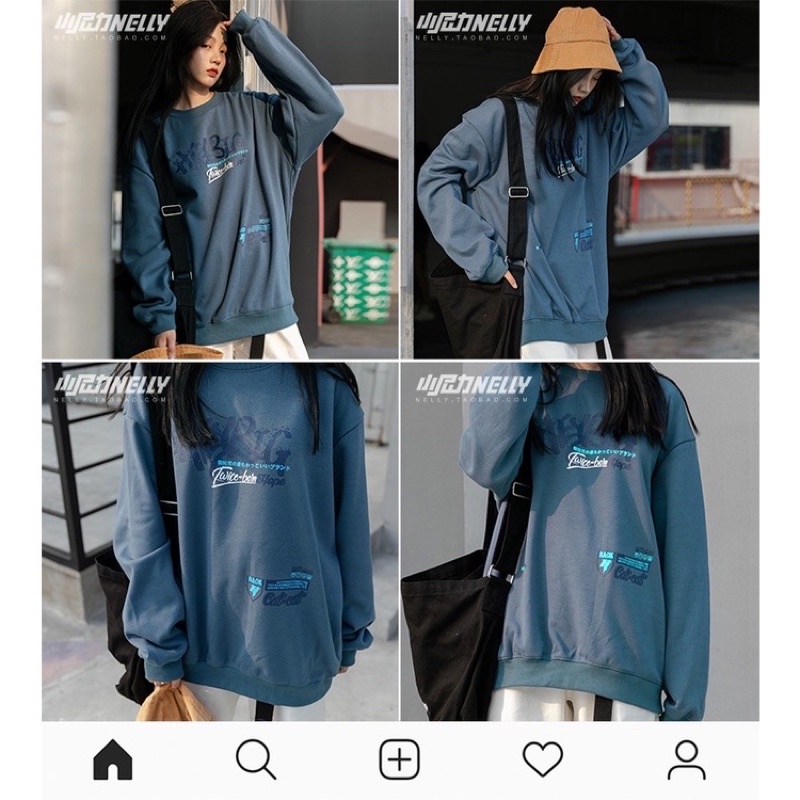 Áo nỉ sweater Nelly lót lông mẫu mới