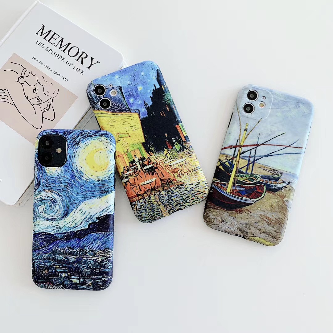 Ốp Lưng Họa Tiết Tranh Sơn Dầu Van Gogh Cho Iphone7 / 8 / 9 Iphone7Plus / 8plus Iphonex / Xsmax Iphone11 11pro 11promax Se2