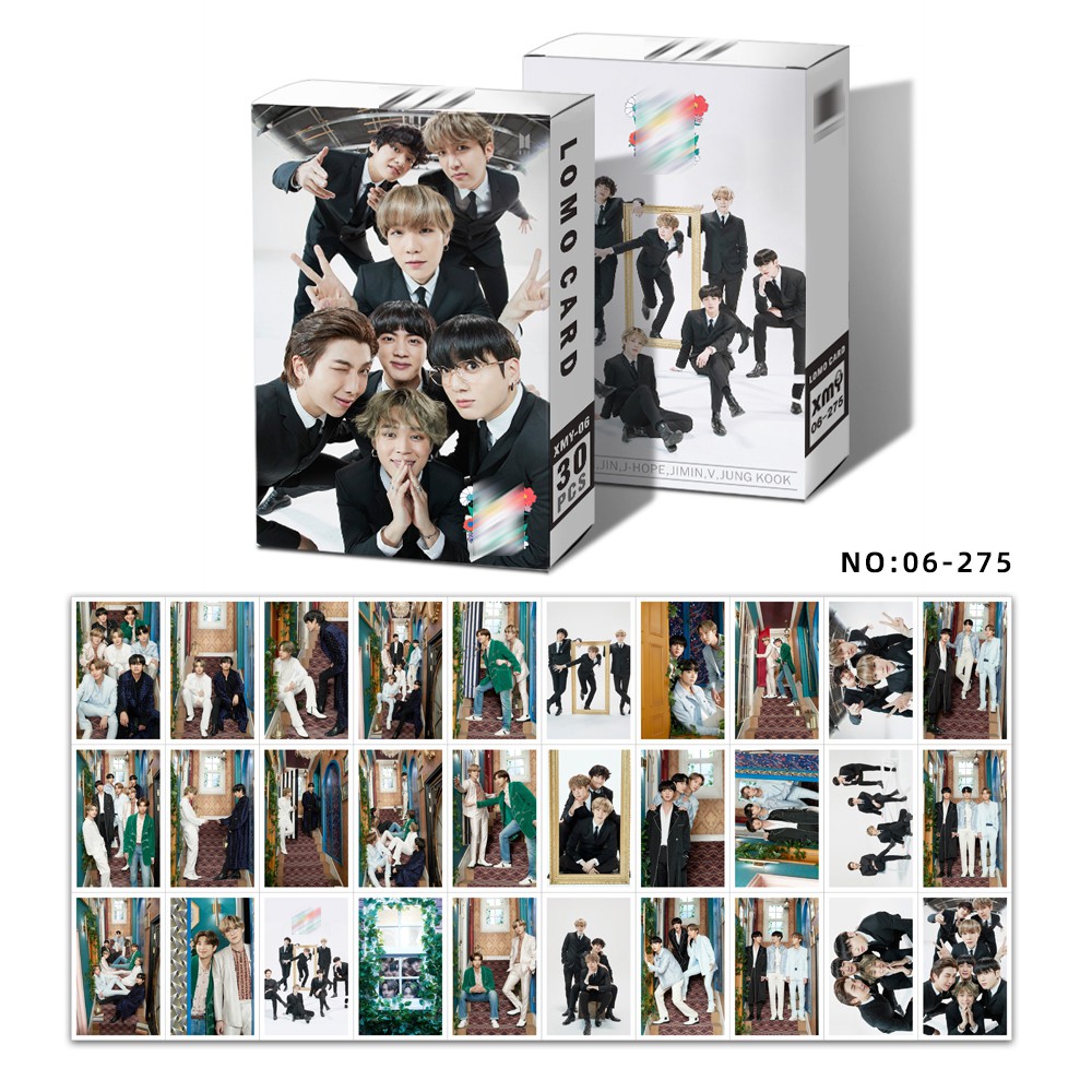 Lomo card BTS bộ ảnh 30 tấm in hình nhóm BTS