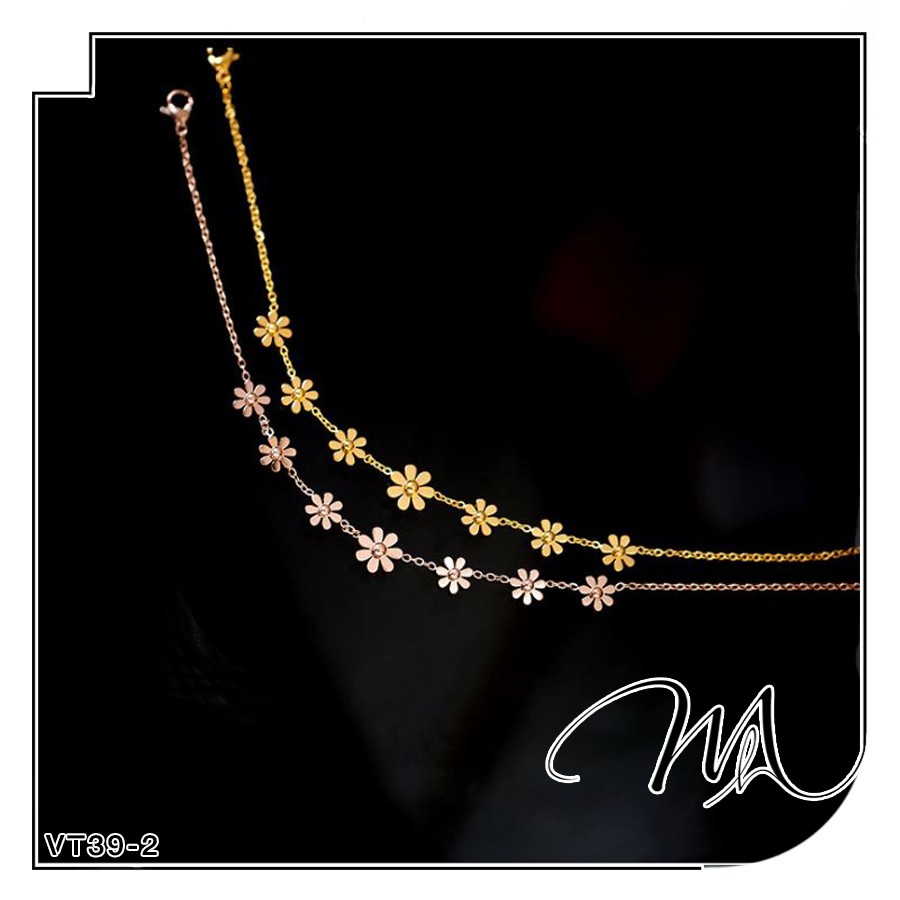 Lắc chân nữ Titan 7 hoa cúc nhí xinh xắn - Măng’s House LC03-2