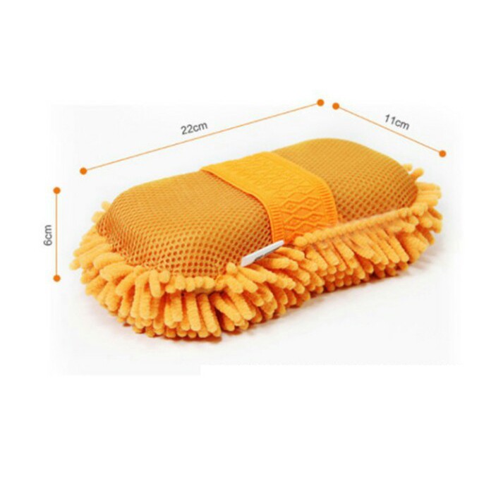 Găng tay rửa xe ô tô chất liệu bọt biển sợi vải Microfiber to và dày