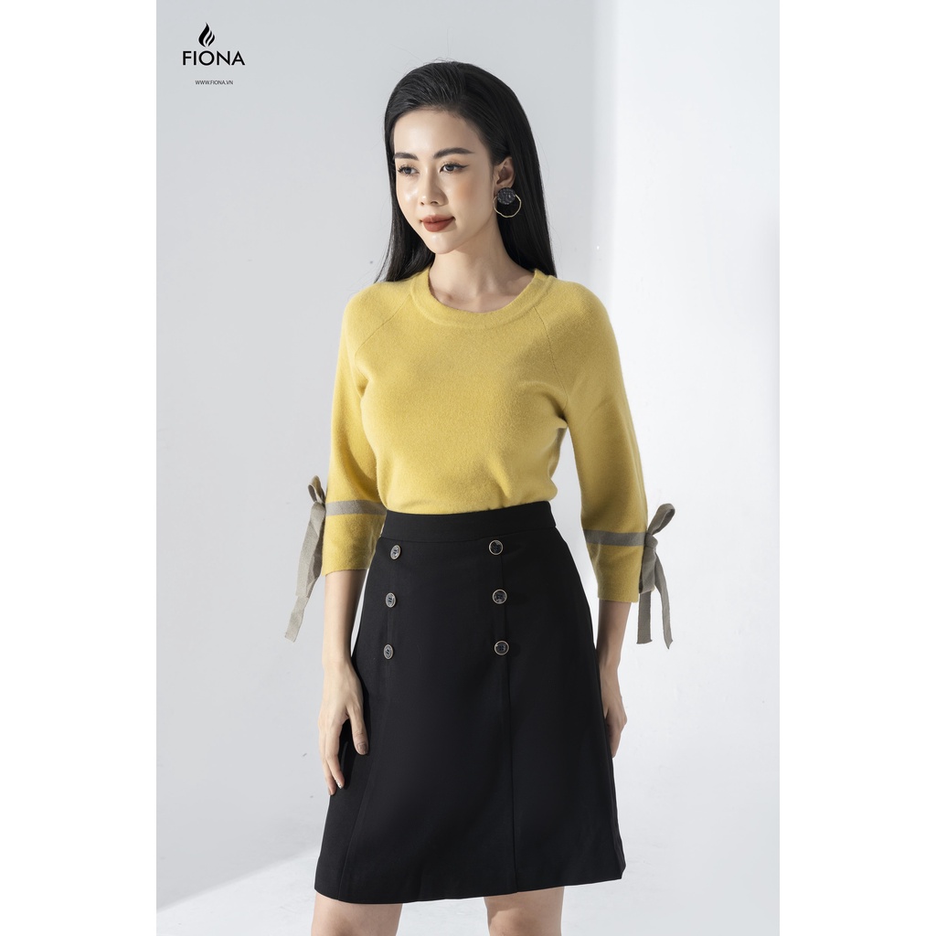Áo Len Nữ Tay Lỡ FIONA, Áo Nữ Thu Đông Phối Nơ Tay Mã F850747