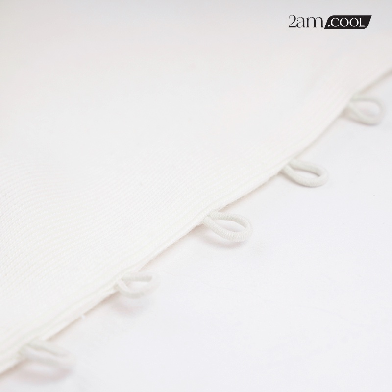 Áo Croptop Tay Dài Kiểu Đính Ngọc Chất Liệu Cotton Gân Co Giãn 2AM