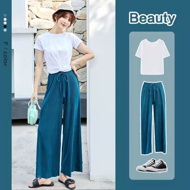 Quần ống rộng Lưng Cao Thời Trang Cho Nữ