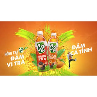 TRÀ XANH C2 HƯƠNG ĐÀO HỒNG TRÀ - HỒNG TRÀ 500ML