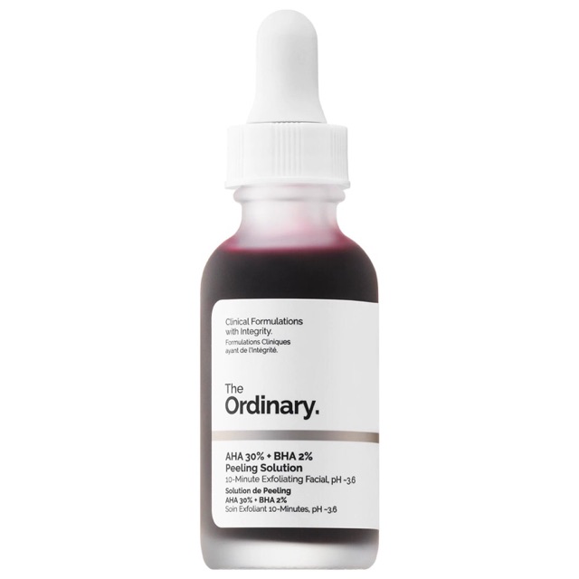 The Ordinary aha + bha peeling solution