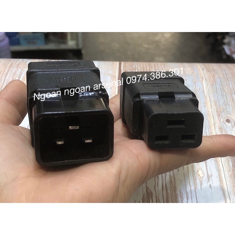 phích nguồn IEC320 C19 female đầu cái, C20 male đầu đực (làm dây và bắt vào máy)