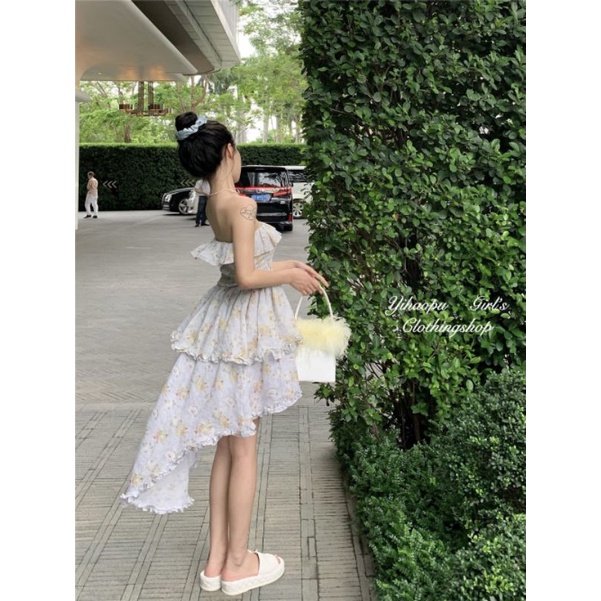 Váy ống xòe tầng đuôi tôm hoa nhí xinh xắn sẵn S