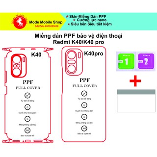 Redmi K40/K40pro Miếng dán ppf bảo vệ màn hình và lưng may