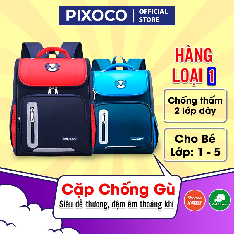 Balo trẻ em tiểu học, cặp đi học chống gù cho bé trai, bé gái lớp 1 2 3 4 5, nhiều ngăn chứa rộng rãi, chống thấm nước
