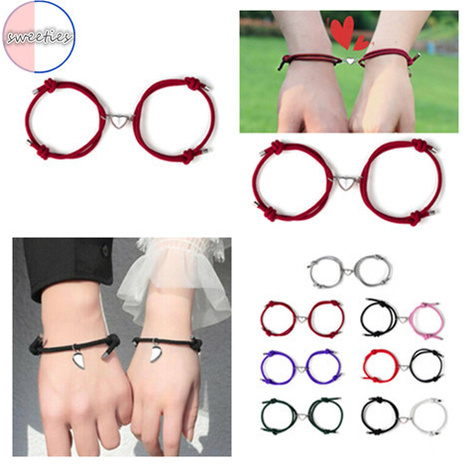 1 Cặp Vòng Đeo Tay Cặp Khóa Nam Châm Hình Trái Tim Đơn Giản