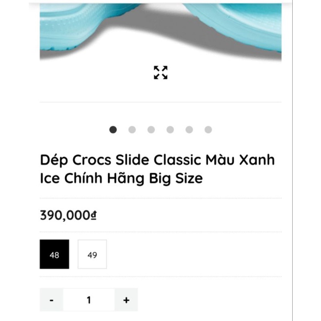 C.rocs dép quai ngang size 49 50