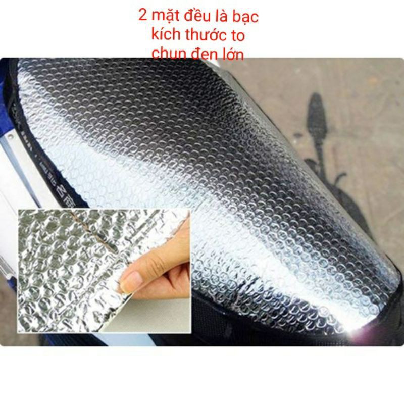 Tấm lót chống nắng nóng cho yên xe loại lớn [2 mặt bạc 37cmx77cm]