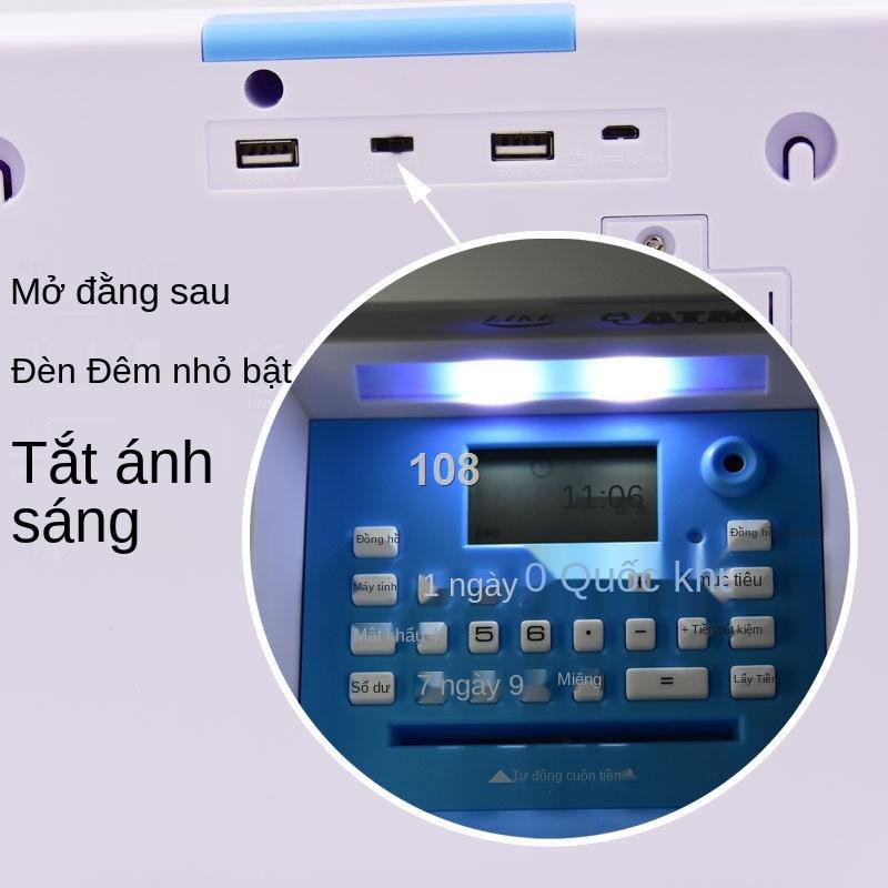 KMáy rút tiền ATM tự động của trẻ em Con heo đất Tiết kiệm Sáng tạo Douyin Hộp mật khẩu an toàn Màu đỏ