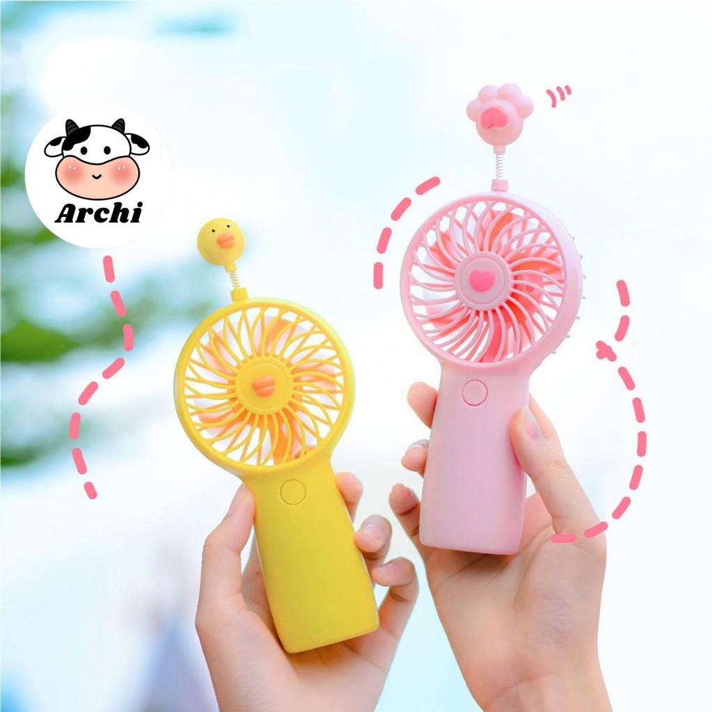 Quạt tích điện cầm tay có đèn đa chức năng Animal Fan