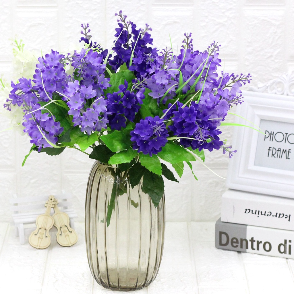 Hoa violet nhân tạo chia 5 nhánh trang trí nhà ở