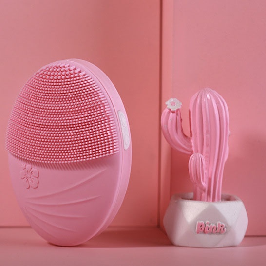 Máy rửa mặt PINKEGGS từ silicon hỗ trợ massage chống thấm nước