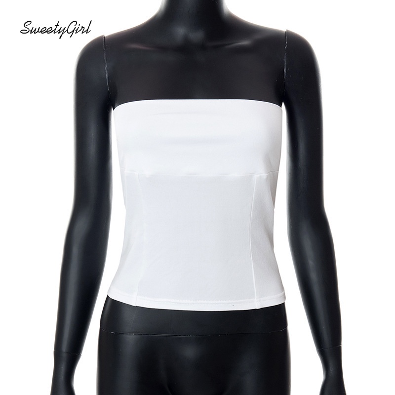 Áo Ống Màu Sắc Trơn Không Tay Quyến Rũ Cho Nữ