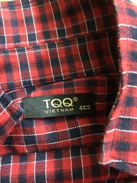 Áo sơ mi/ flannel caro đỏ đen TQQ vietnam 100% 2hand