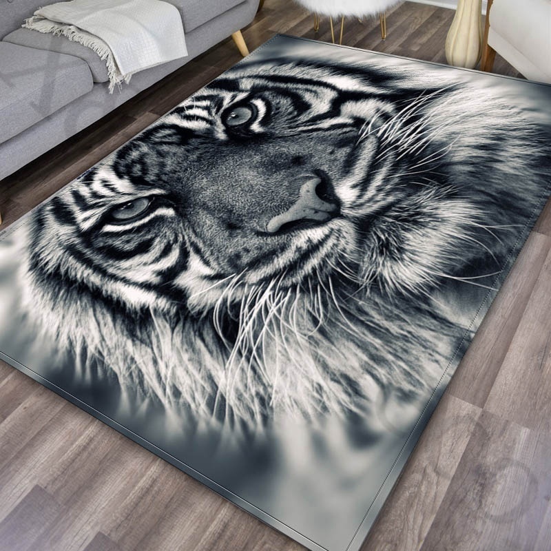 Thảm Lông Lót Sàn In Hình Hổ 3D Thời Trang Nhiều Kích Cỡ