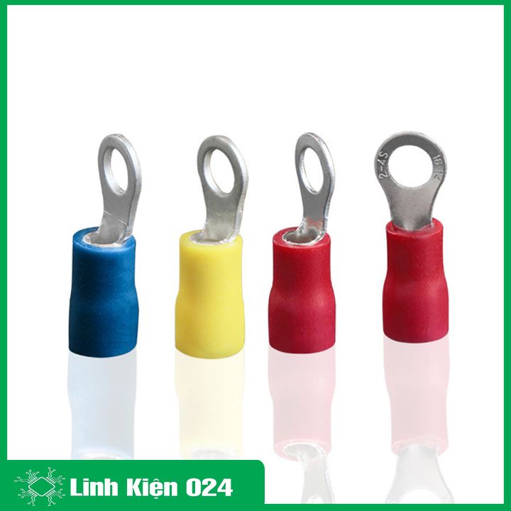 Đầu cos tròn đỏ vàng xanh dương bọc phủ nhựa mẫu RV2-3, RV2-4, RV2-5 gói cốt 100 chiếc
