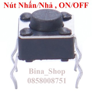 Công tắc nhấn nhả mini, Nút nhấn Reset/Passing/Arduino 4 chân