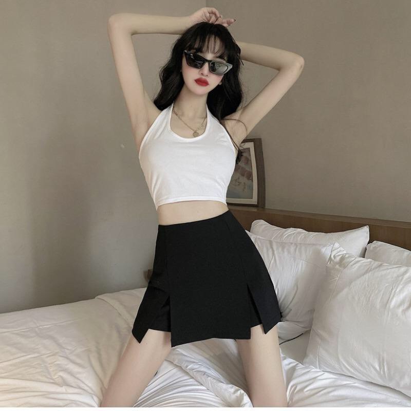 Chân váy xẻ tà silive chân váy ngắn có quần lót trong chất umi co giãn phong cách hàn quốc