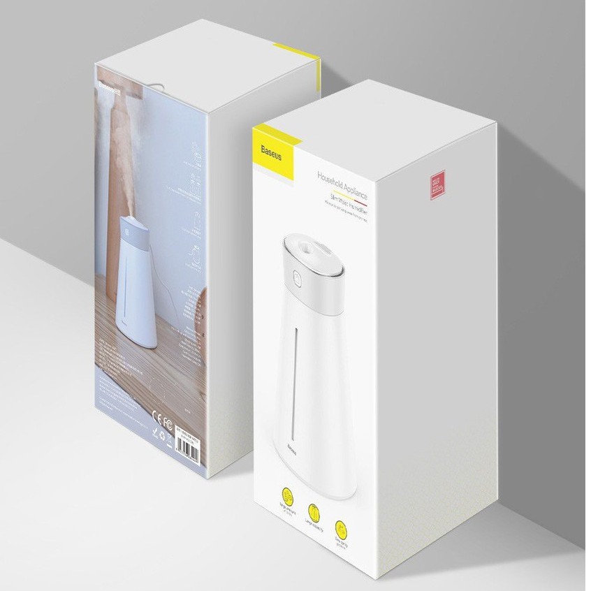 Máy phun sương, tạo ẩm, lọc không khí  380ml (Tặng kèm quạt đèn) Baseus Slim Waist humidifier