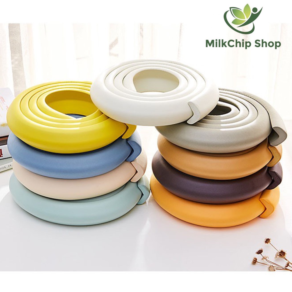 Xốp bọc cạnh bàn, ghế hình chữ L dài 2m an toàn cho bé - Dây cao su che bịt cạnh bàn, ghế AT002